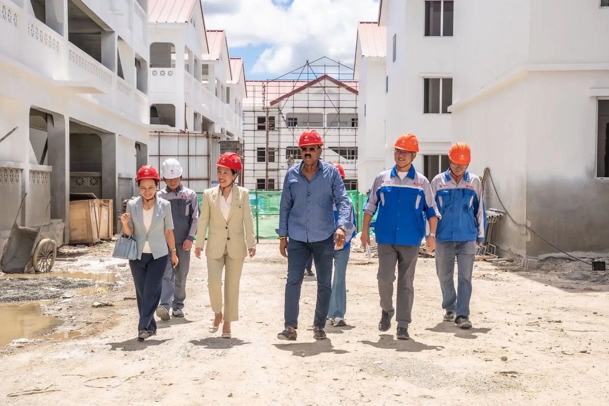 PM Browne Tours Booby Alley Housing Project, Praises China Partnership