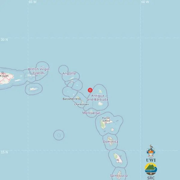 Magnitude 3.9 Earthquake Strikes Near Antigua and St Kitts in Early Hours