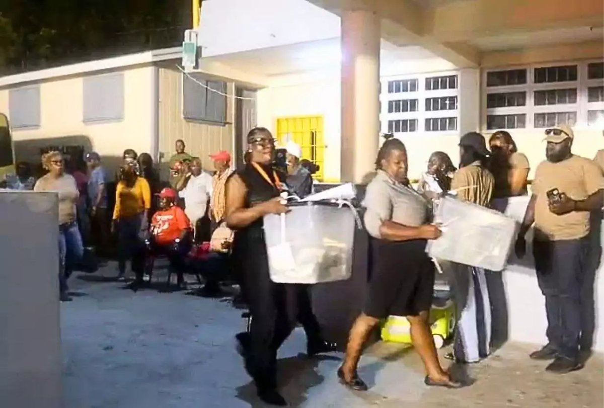 Ballot Boxes Arrive from All Saints Secondary as Election Day Counting Gets Underway
