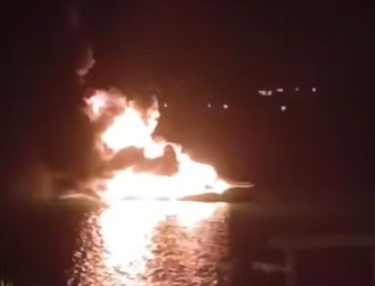 Kai Coconut Floating Bar Destroyed by Fire Off Antigua's West Coast